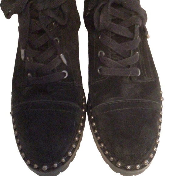 Sam Edelman Jennifer Black Studded Combat Boot Size US 6.5 - Picture 4 of 14